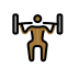 man lifting weights, medium-dark skin tone